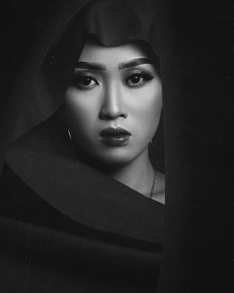 Mysterious Woman Portrait by Djayent Abdillah — canvas wall art