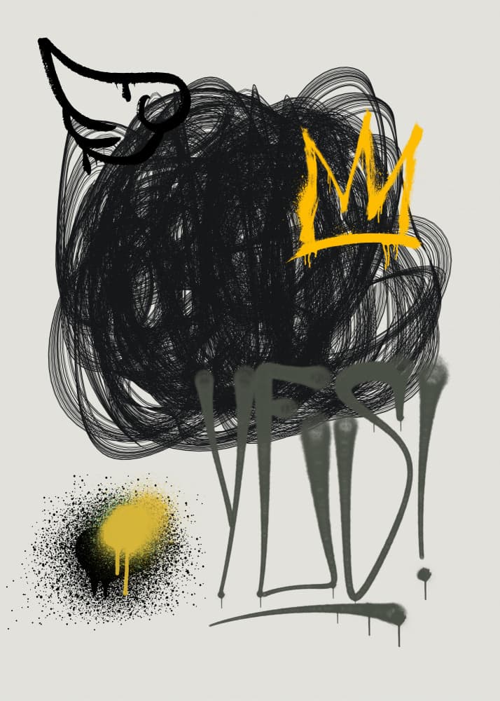Scribble Crown Graffiti by RS LAB STUDIO — canvas wall art