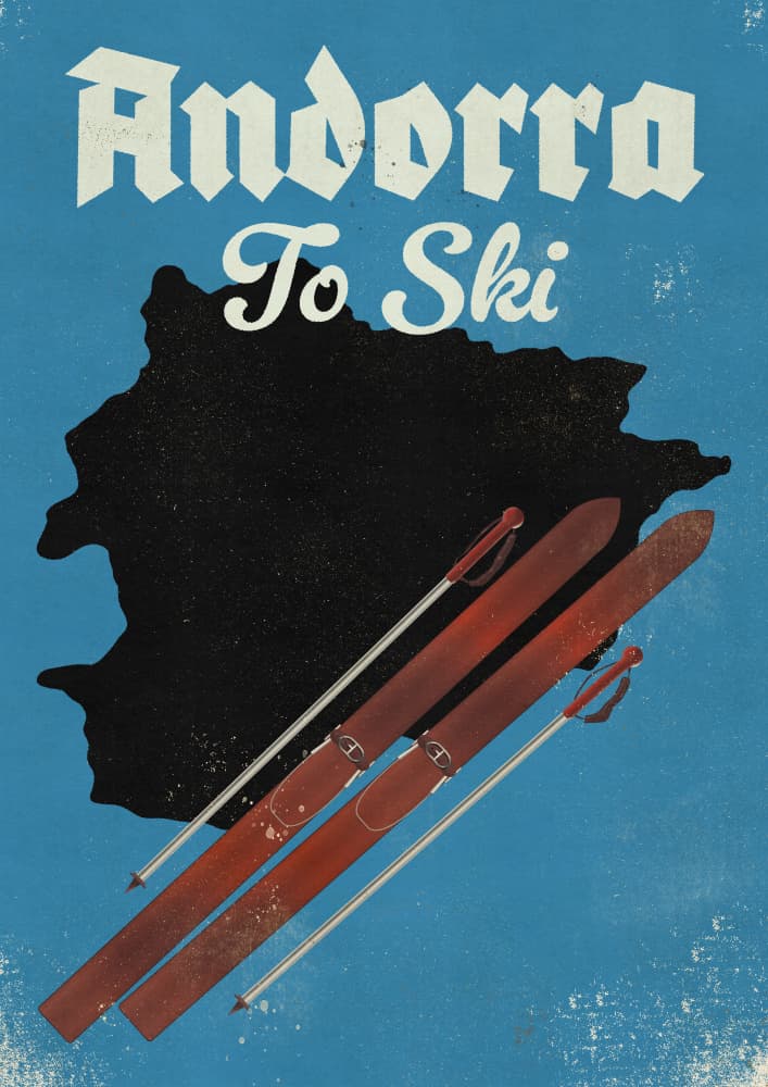 Vintage Andorra Ski by Nicholas — canvas wall art
