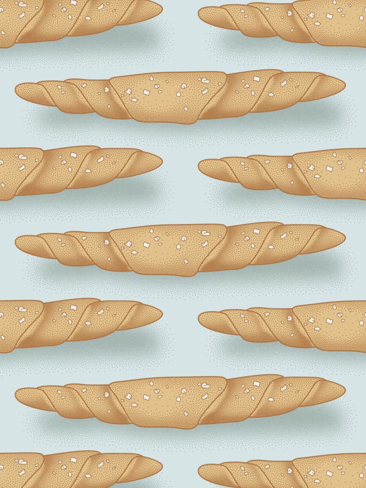 Golden Bakery Twists by Thoth Adan — canvas wall art