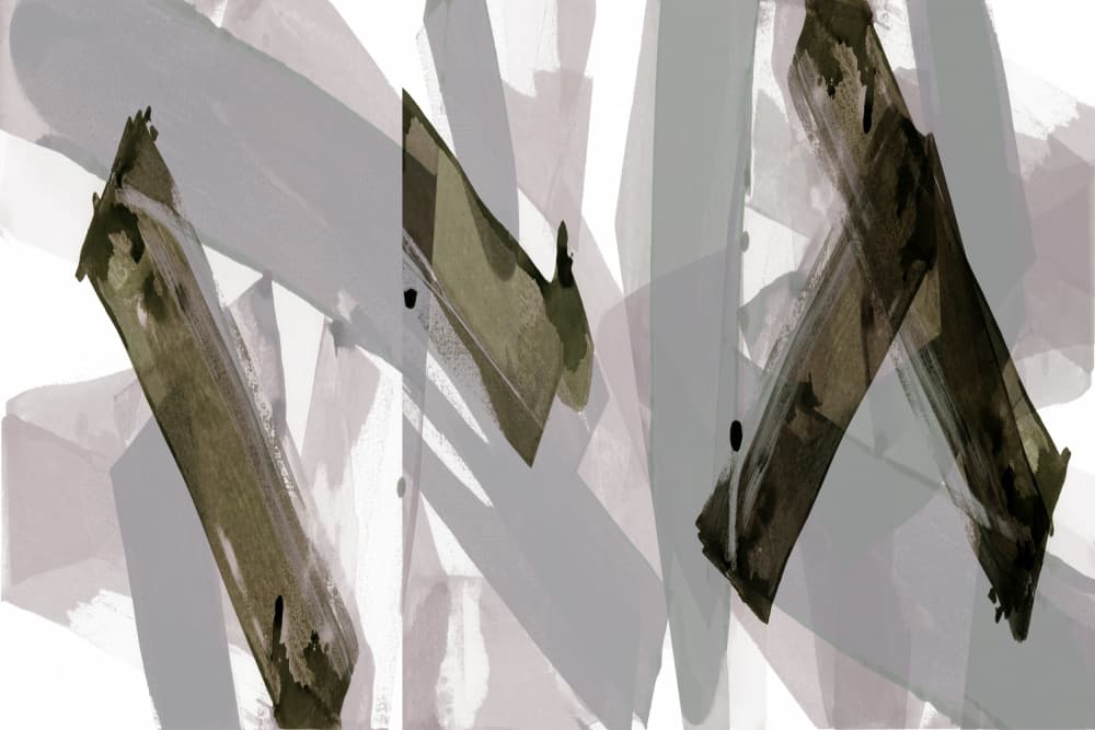 Abstract Olive Grey Strokes by cartissi — canvas wall art