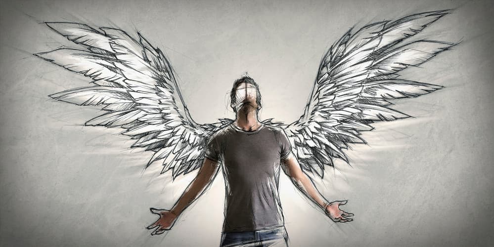 Rising Angel Wings by Sebastien DEL GROSSO — canvas wall art