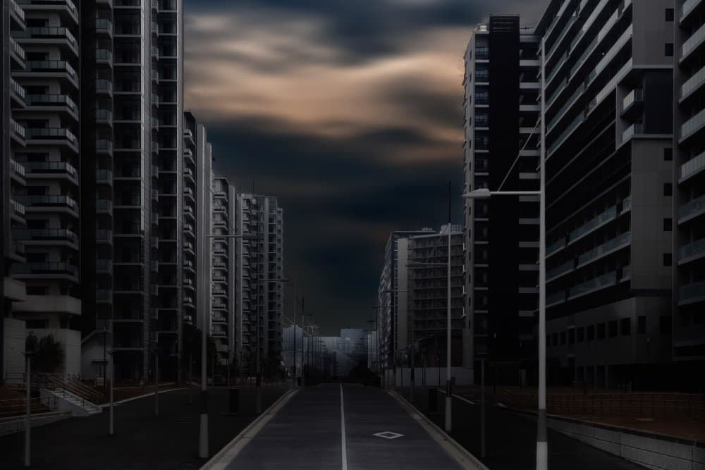 Dark Urban Twilight by Amatou T — canvas wall art