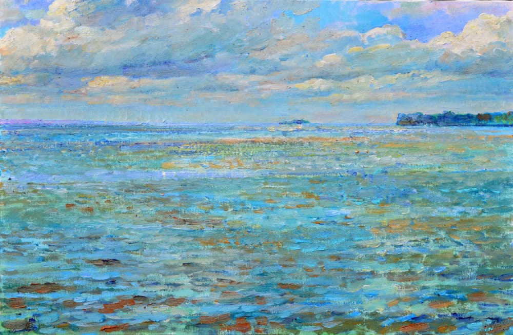 Tranquil Blue Seascape by Andrii Kutsachenko — canvas wall art