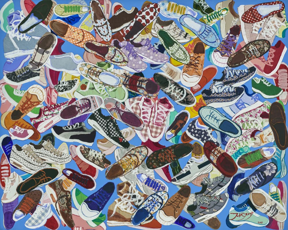 Colorful Shoe Collection by Jukyong Park — canvas wall art