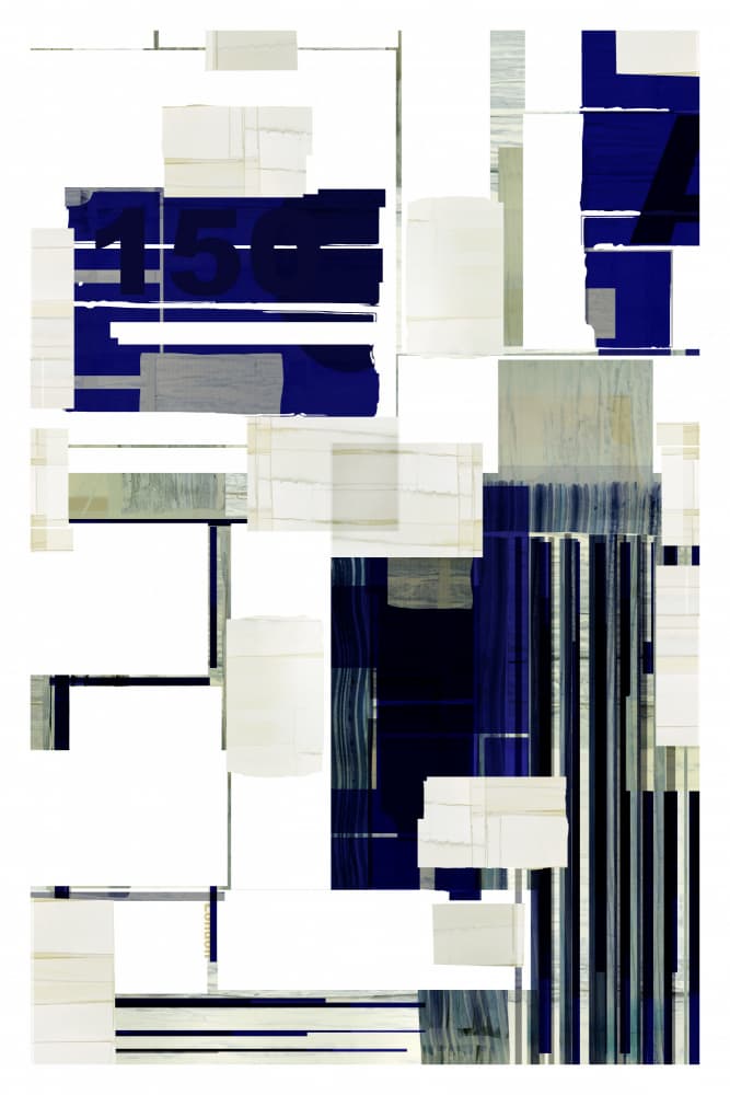 Abstract Blue Architecture by cartissi — canvas wall art