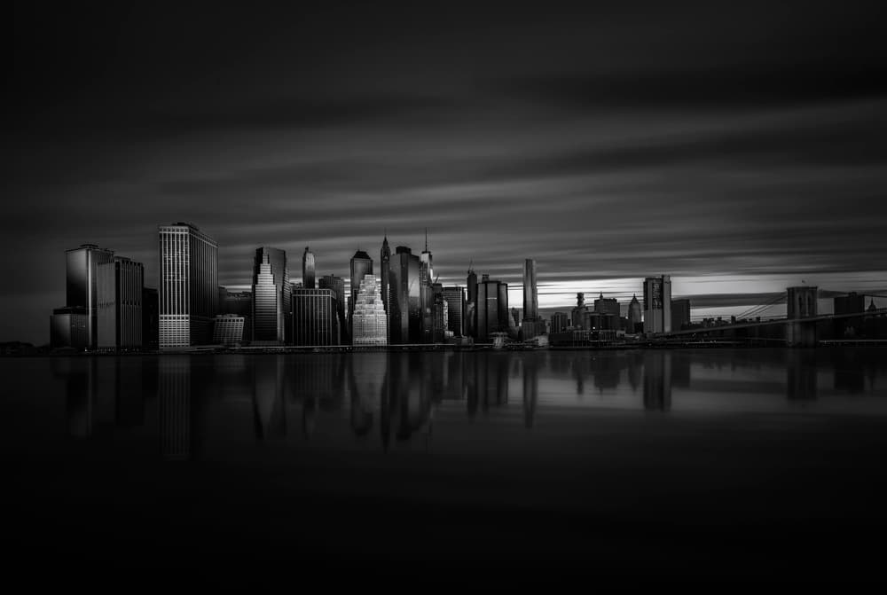 Manhattan Skyline Reflections by Jorge Ruiz Dueso — canvas wall art