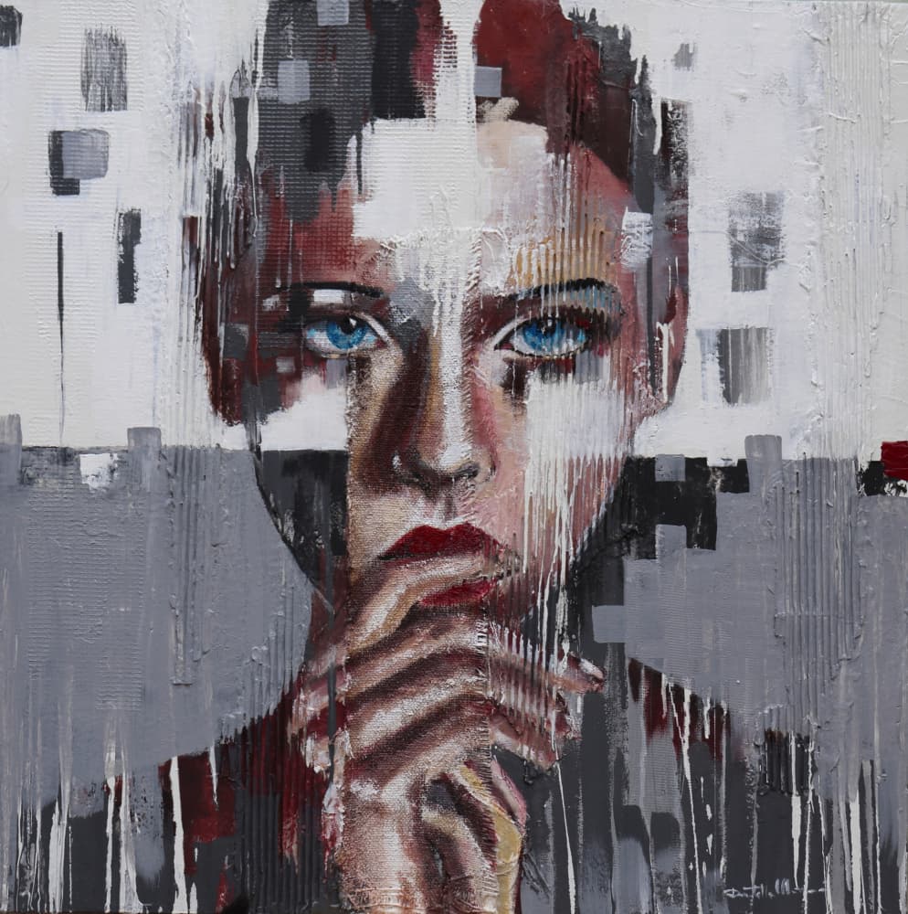 Pensive Fragmented Portrait by Donatella Marraoni — canvas wall art