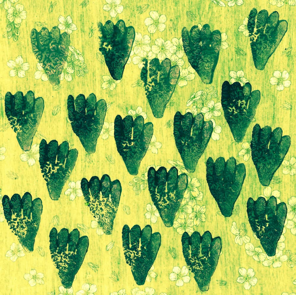 Green Botanical Shapes by Santhosh ch — canvas wall art
