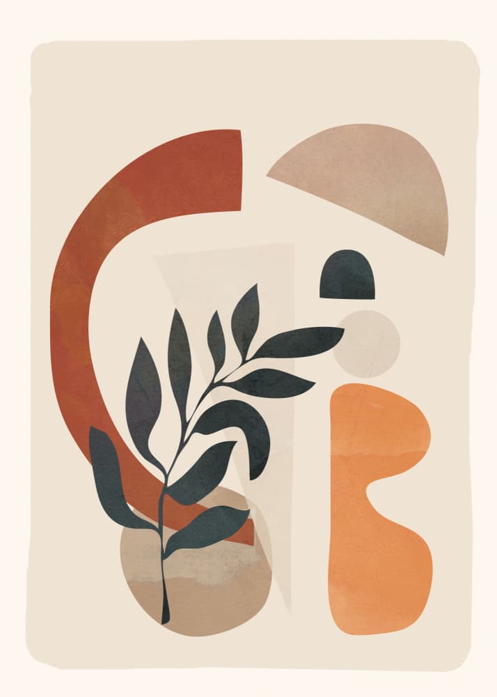 Earthy Abstract Leaves by Nadjaa — canvas wall art
