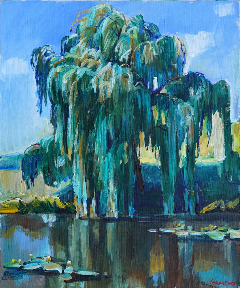 Weeping Willow Pond by Andrii Kutsachenko — canvas wall art