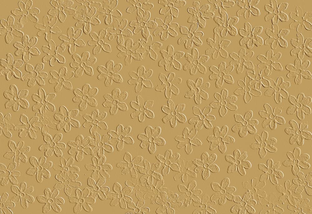 Golden Embossed Flowers by Santhosh ch — canvas wall art