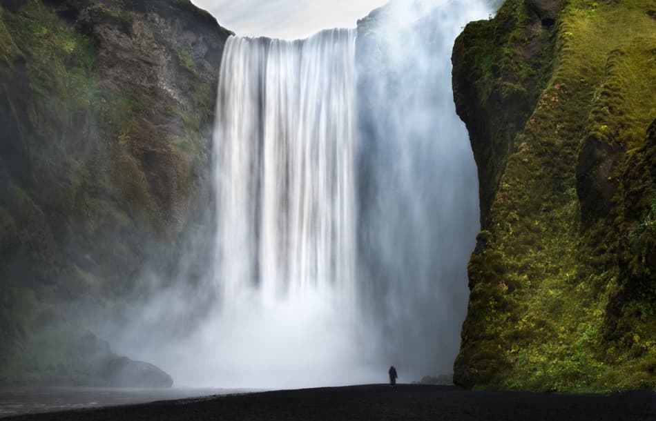 Misty Waterfall Solitude by Liloni Luca — canvas wall art
