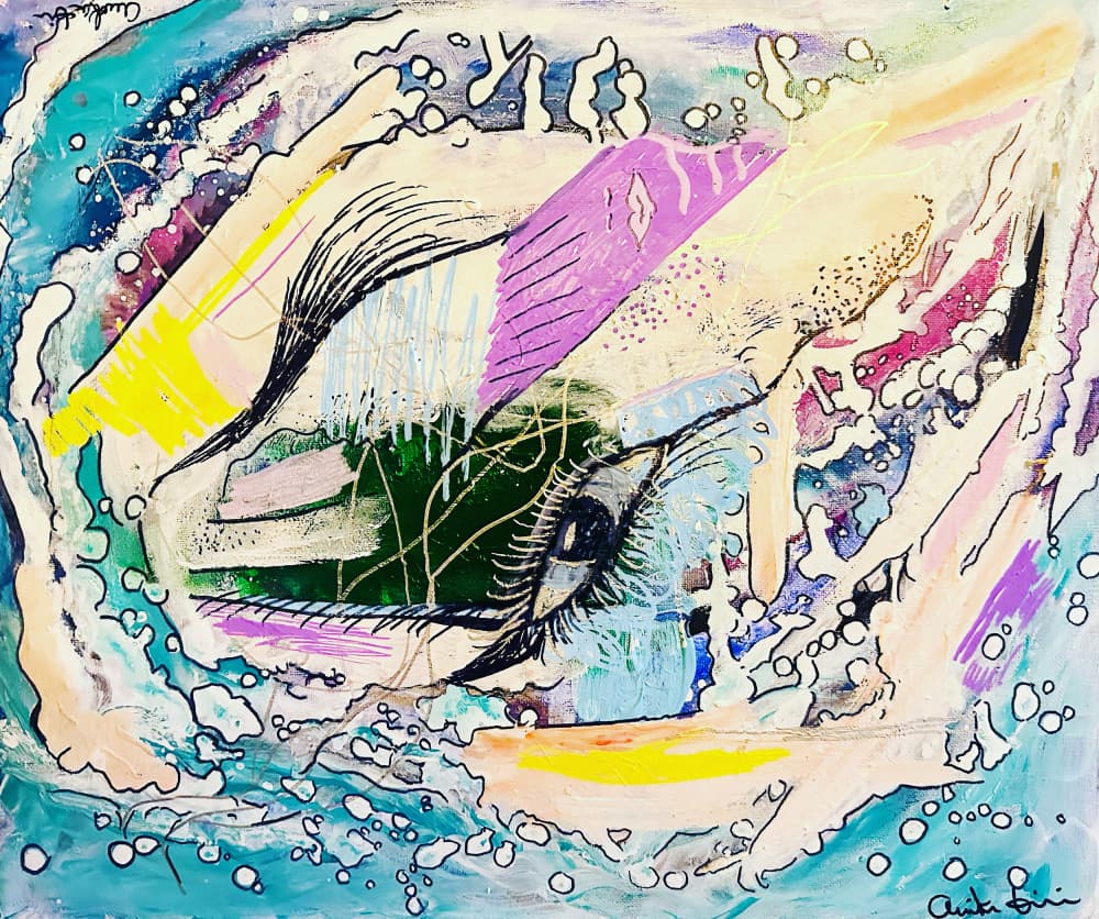 Colorful Eye Splash by Annika Tiren — canvas wall art