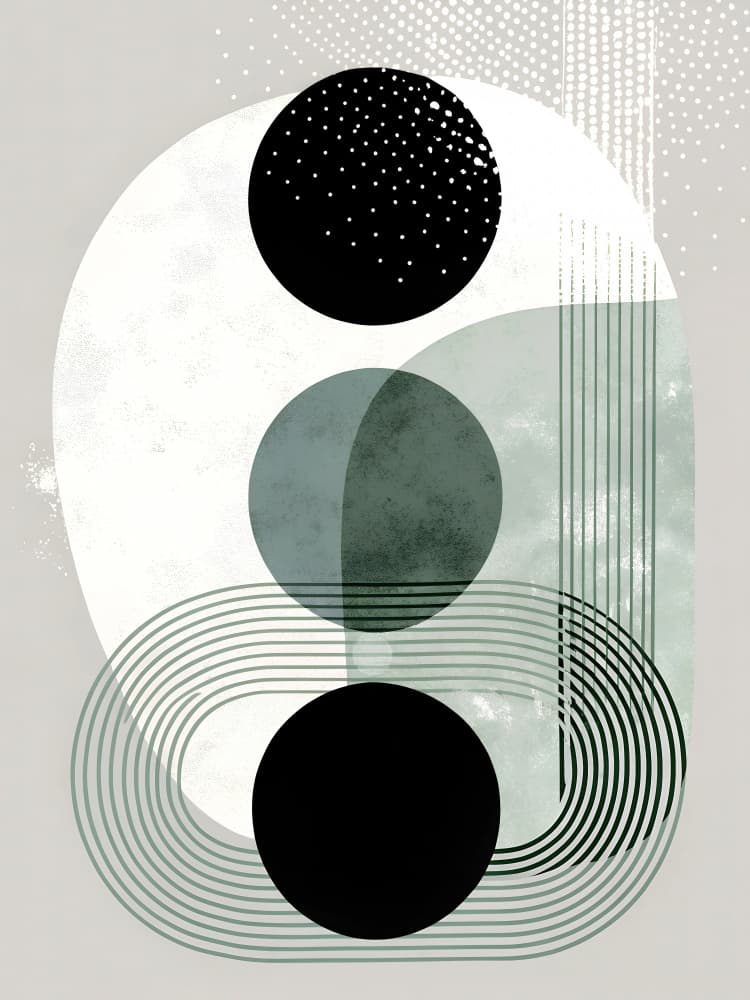 Serene Abstract Shapes by Miguel Bruzual — canvas wall art