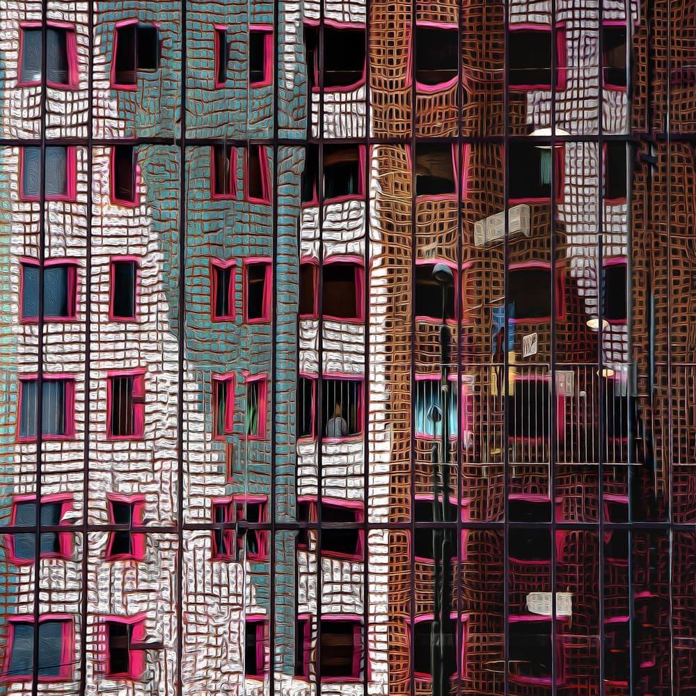 Distorted Building Reflections by Gilbert Claes — canvas wall art