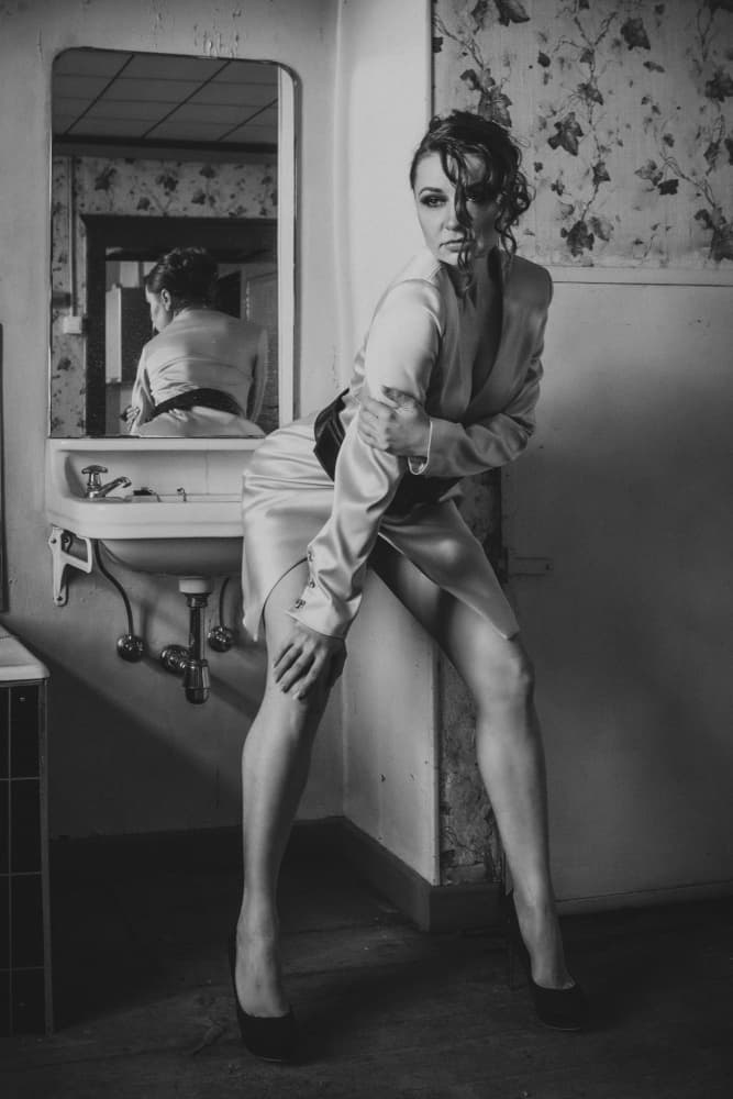 Mysterious Woman Bathroom by Georgios Bero — canvas wall art