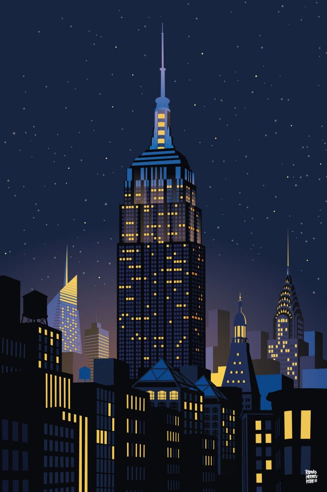 Empire State Night by Remko Heemskerk — canvas wall art