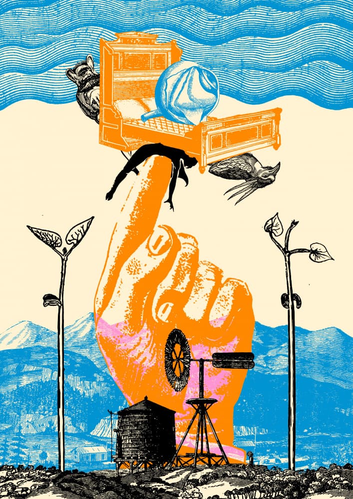 Falling On A Giant Hand by Pawel Pacholec — canvas wall art