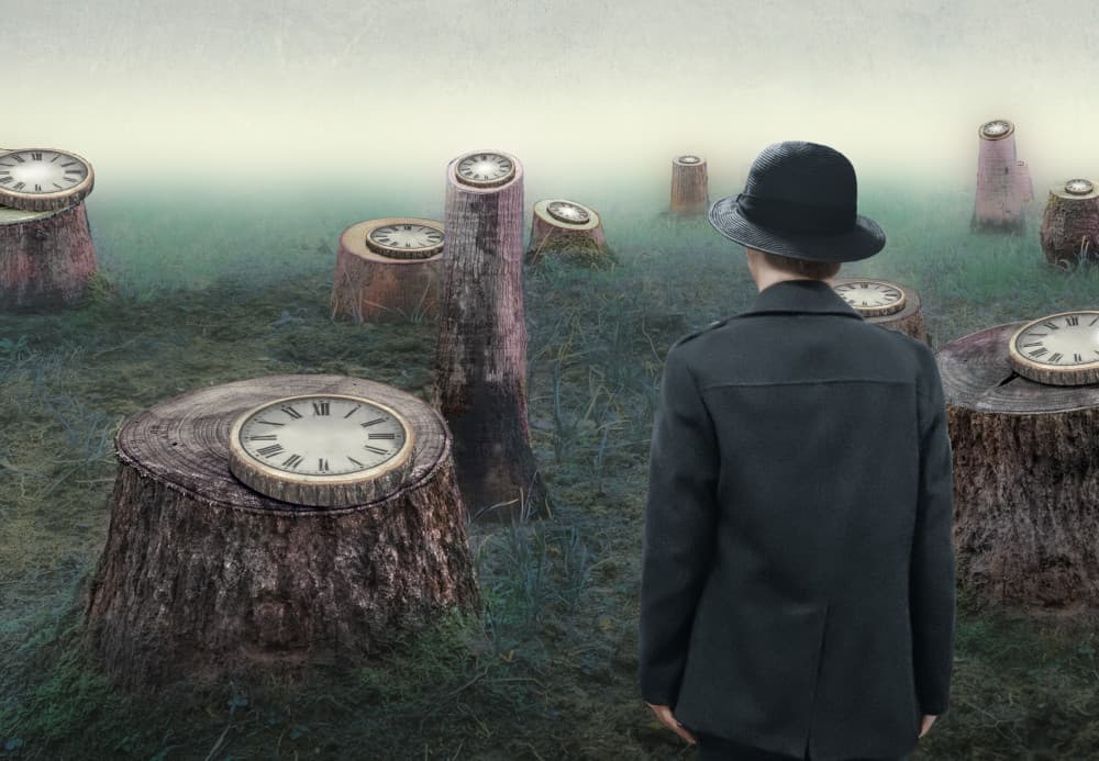 Surreal Clock Forest by Biao Huang — canvas wall art