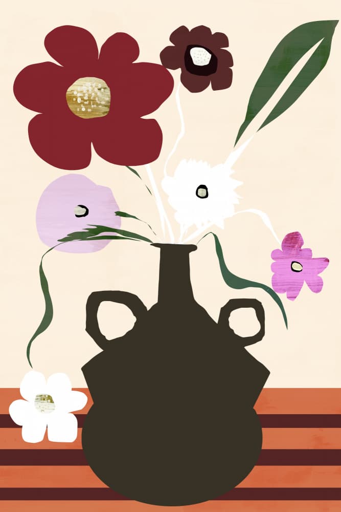 Modern Floral Still Life by casa cartissi — canvas wall art