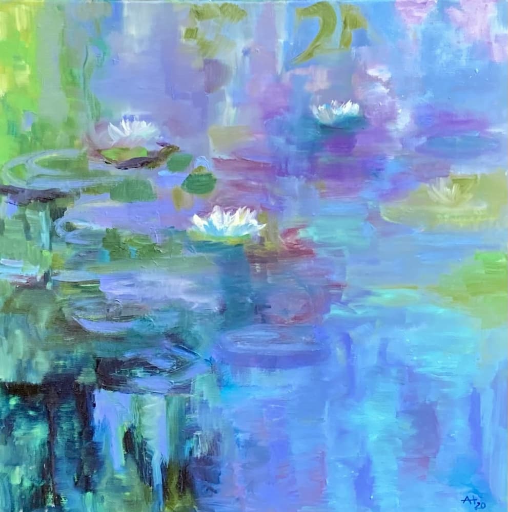 Serene Lily Pond by Alexandra Higgins — canvas wall art