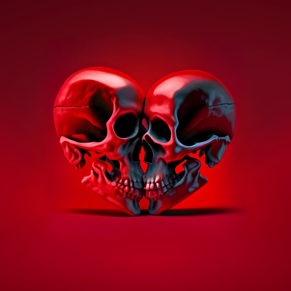 Gothic Skull Love by Artem Pozdniakov — canvas wall art