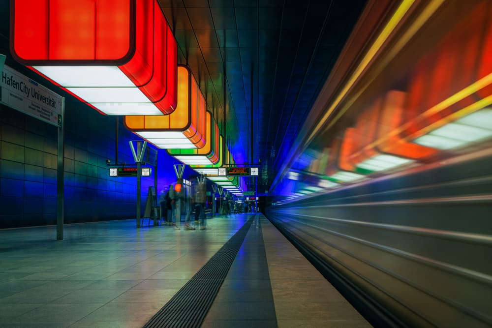 Dynamic Subway Lights by Rene Tenteris — canvas wall art