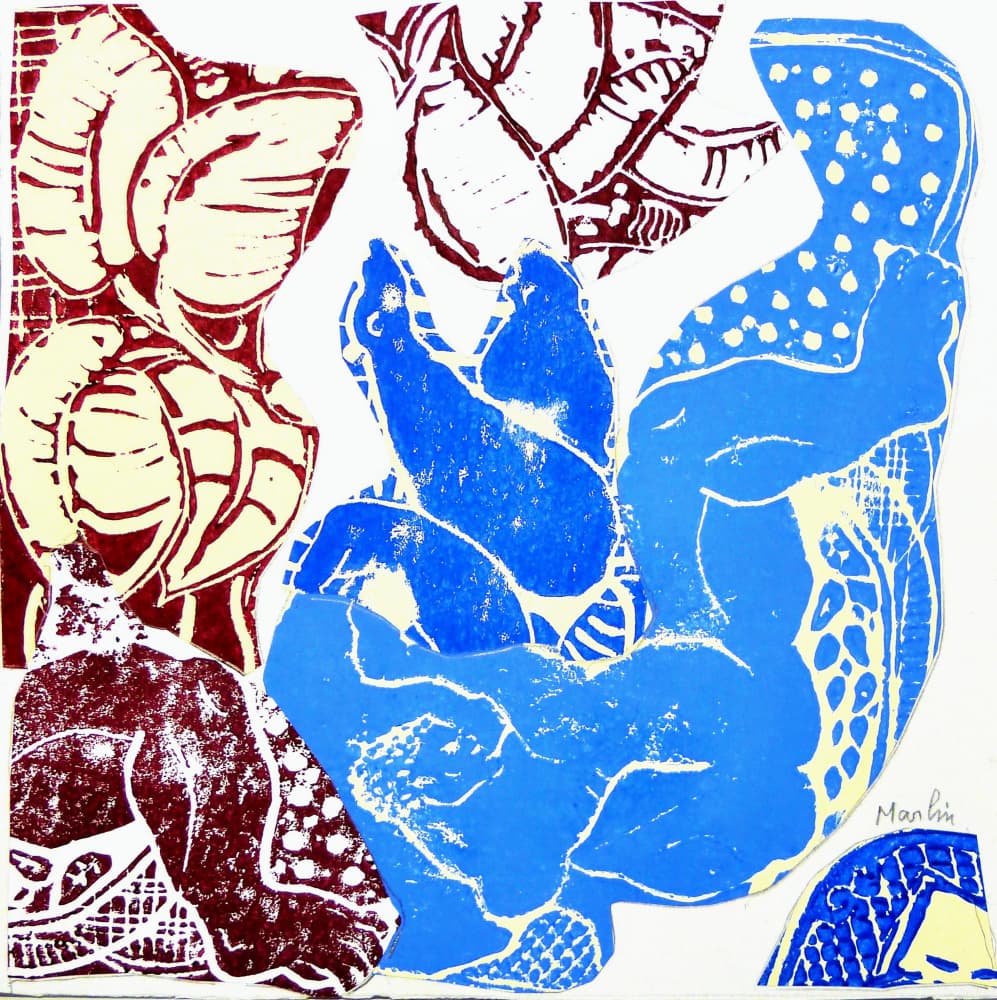 Graphic Blue Forms by Pascal Marlin — canvas wall art
