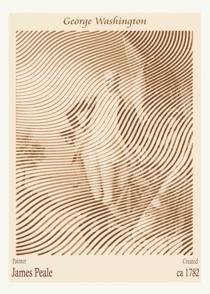 Wavy Line Washington Portrait by Doa Project — canvas wall art