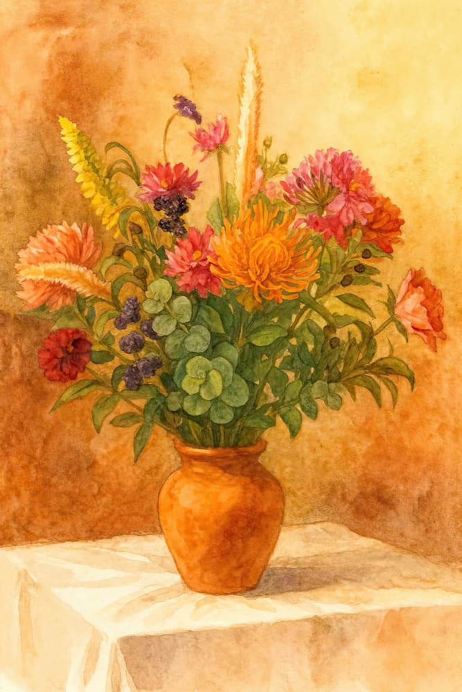 Rustic Autumn Bouquet by Natalie Bruns — canvas wall art