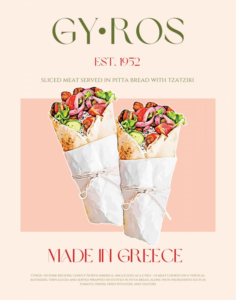 Classic Greek Gyros by Nazma Khokhar — canvas wall art