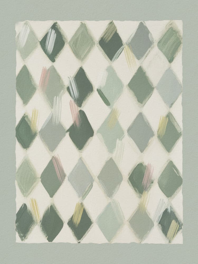 Soft Green Diamond Pattern by Andreas Magnusson — canvas wall art