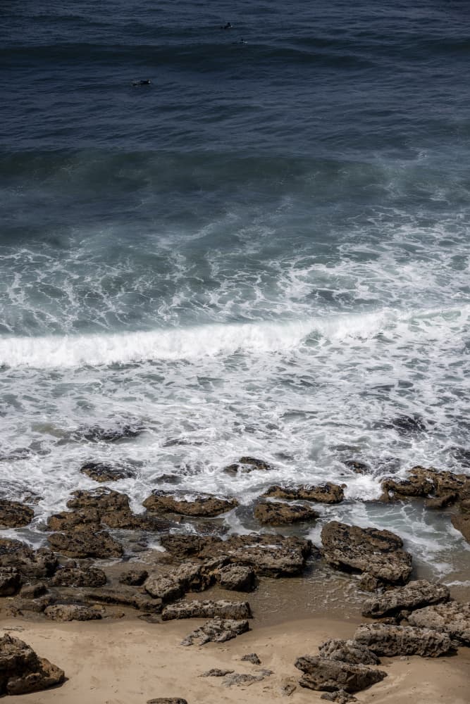 Waves on Rocky Shore by Mareike Böhmer — canvas wall art