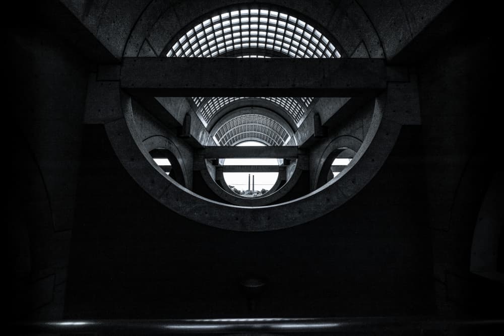 Geometric Concrete Arches by Tomoshi Hara — canvas wall art