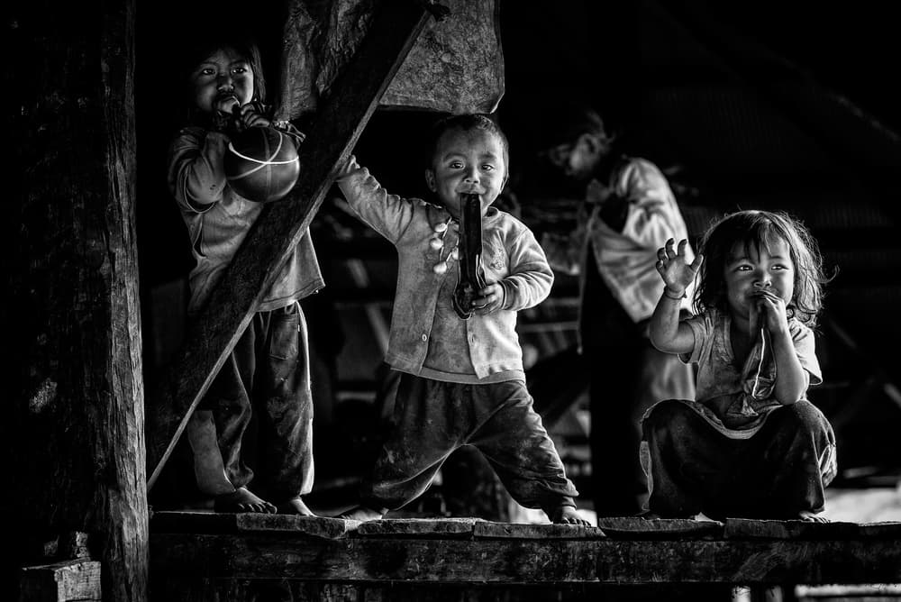 Smiling Barefoot Kids by Joxe Inazio Kuesta Garmendia — canvas wall art