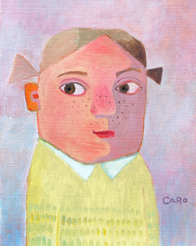 Quirky Split Face Child by Caroline Roberts — canvas wall art