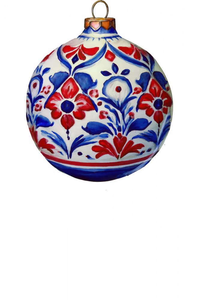 Festive Floral Ornament by casa cartissi — canvas wall art