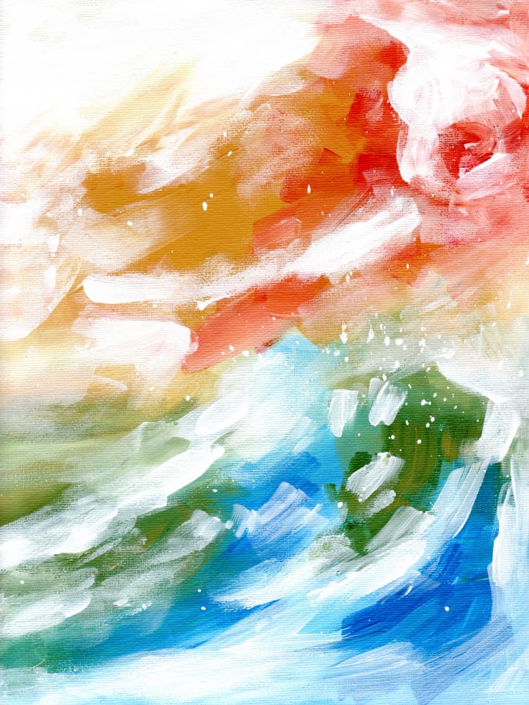 Sunset Ocean Waves by Ejaaz Haniff — canvas wall art
