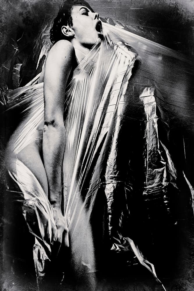 Plastic Wrapped Struggle by Bogdan Bouşcă — canvas wall art