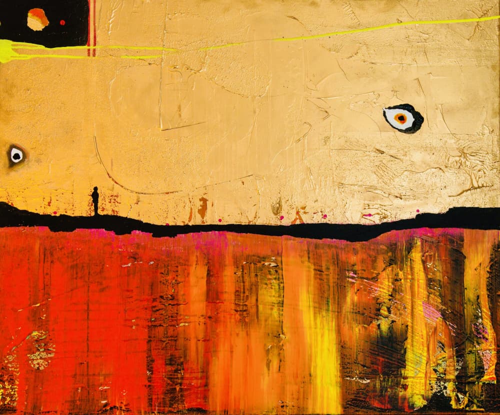 Solitary Figure Golden Horizon by Fredrik Olsen — canvas wall art
