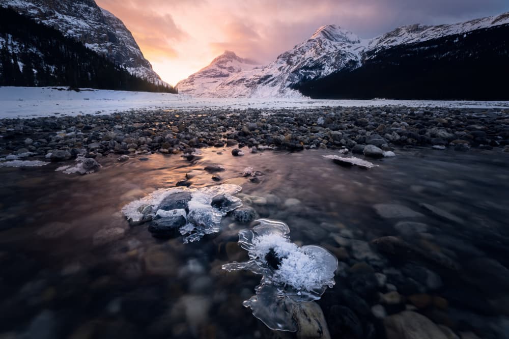 Alpine Winter Sunset by Yongnan Li (李永男) — canvas wall art