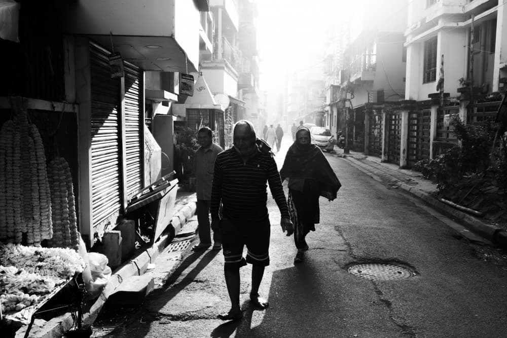 Street Life Shadows by Subhajit Das — canvas wall art