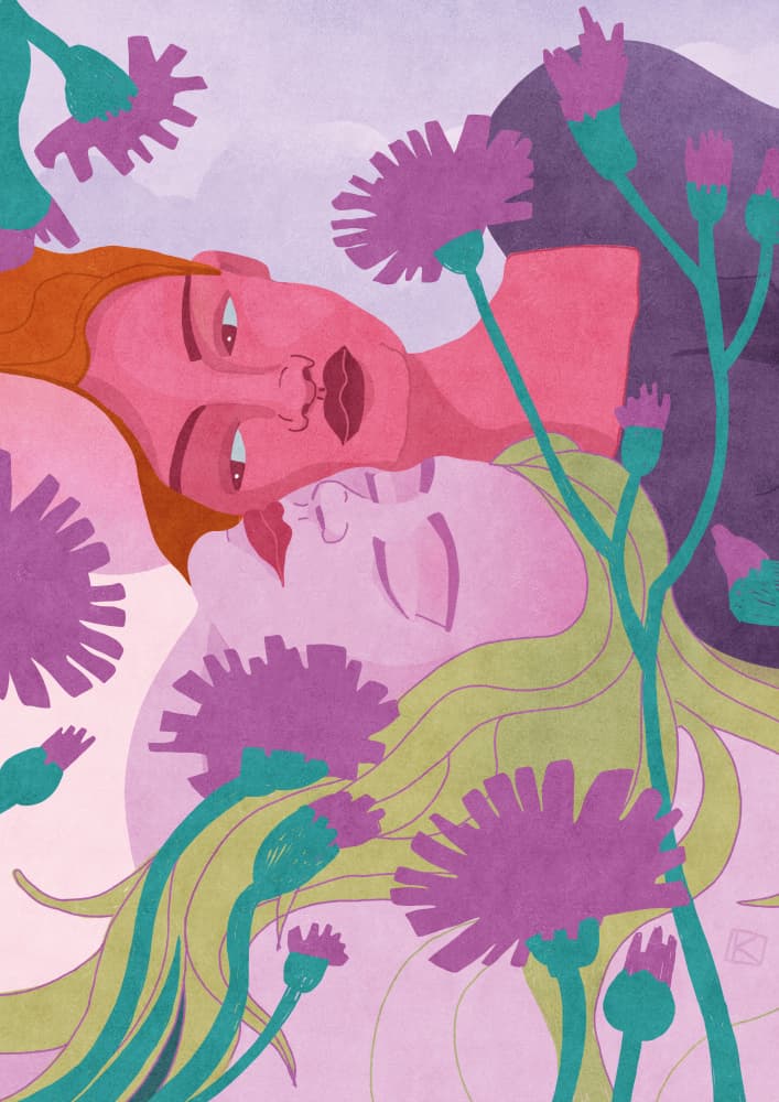 Gentle Floral Embrace by Sylwia Kubus — canvas wall art