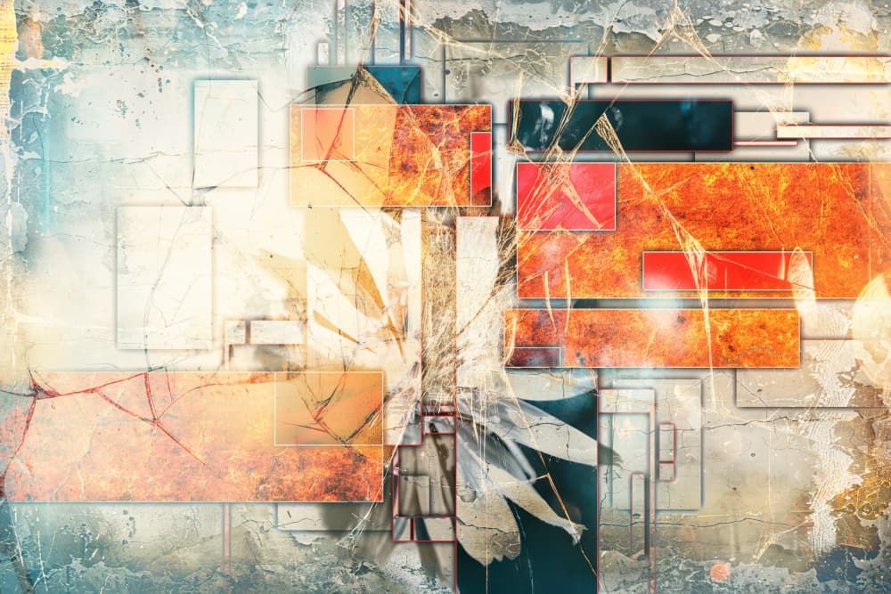 Shattered Geometric Forms by Rafal Kulik — canvas wall art
