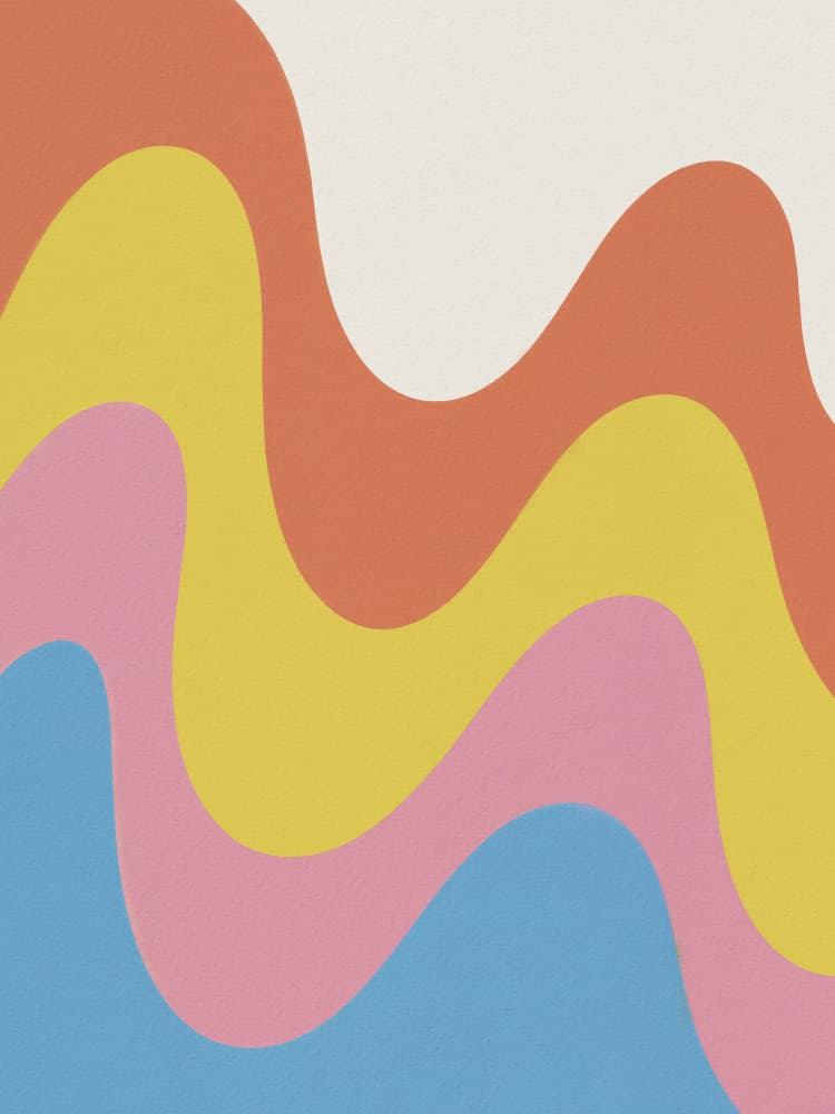 Groovy Colorful Waves by Andreas Magnusson — canvas wall art