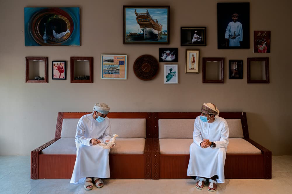 Omani Men In Masks by Haitham AL Farsi — canvas wall art