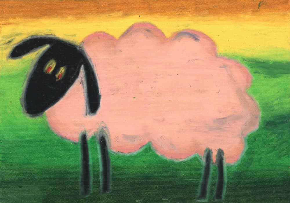 Oil Crayon Animal Art Drawing Sketch 36 by Kulik — canvas wall art