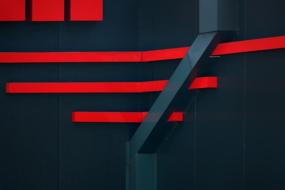 Modern Red Geometry by Hans-Wolfgang Hawerkamp — canvas wall art