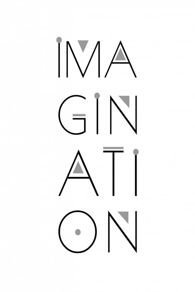 Minimalist Imagination Text by Martina — canvas wall art